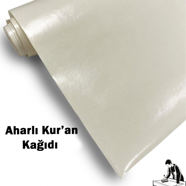 Aharlı Kur`an Kağıt İtalyan  Krem (Çift Tarafı Aharlı) 70x100